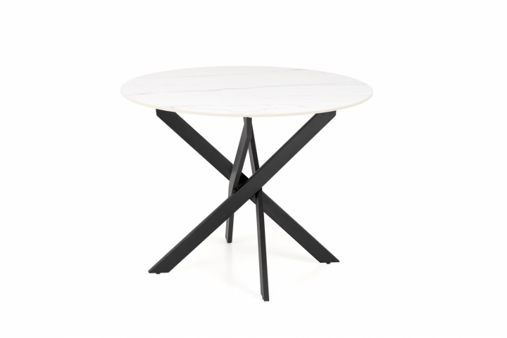 Eettafel \'Edgar\' Rond 100cm - Wit/zwart in de groep Meubels / Tafels / Ronde eettafels bij Reforma (2010001203858)
