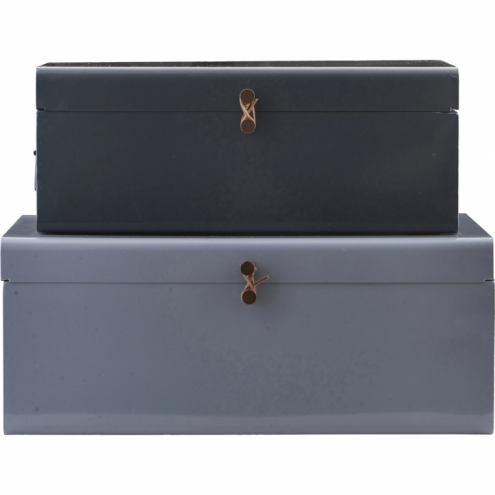 2-pack opbergdozen \'Metal\' - Blauw in de groep Meubels / Planken & opslag / Dozen & Manden bij Reforma (209310702)