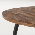 Eettafel \'Mo\' Rond 110cm - Teak/Staal