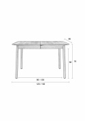 Tafel \'Glimpse\' 120-162x80cm - Eik