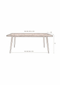 Eettafel \'Alagon\' 180x90cm - Bruin