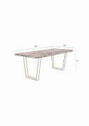 Tafel \'Aka\' 220x90cm - Natuurlijk
