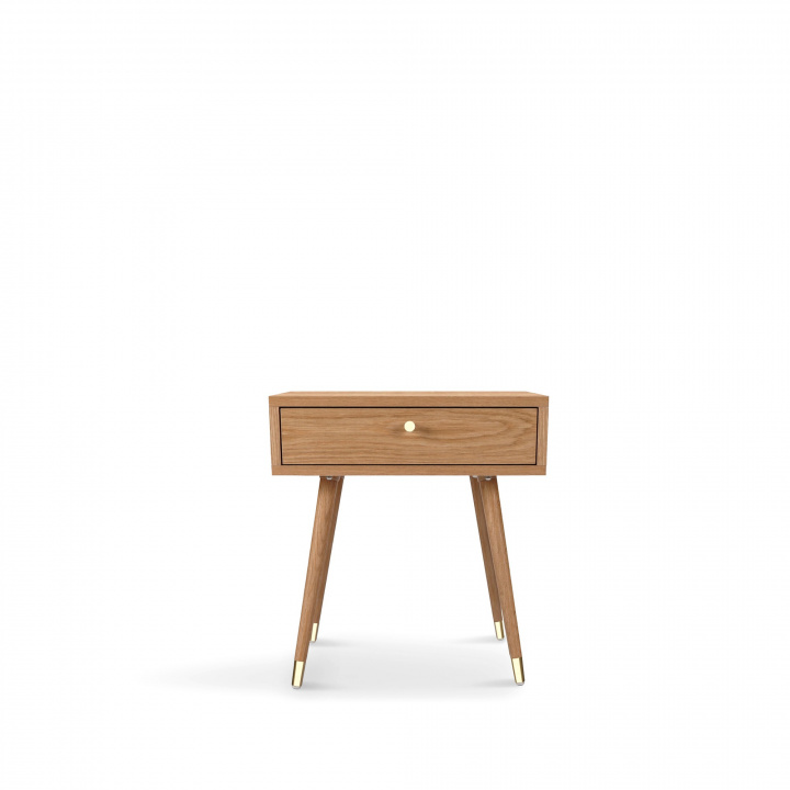 Nachttafel \'Prime\' - Eiken/Messing in de groep Meubels / Tafels / Nachtkastjes bij Reforma (2106-oak)