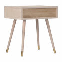 Nachttafel \'Prime\' - Wit eiken/Messing