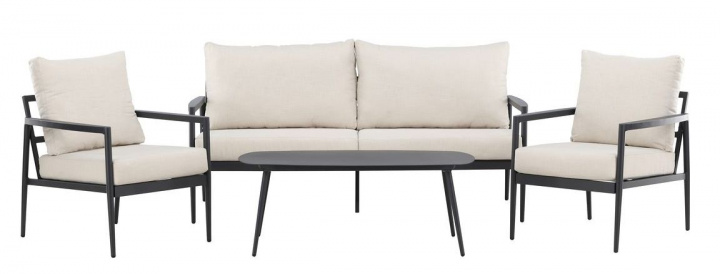 Loungeset \'Pozzallo\' - Zwart in de groep Meubels / Tuinmeubelen / Buiten groepen bij Reforma (2140-000)