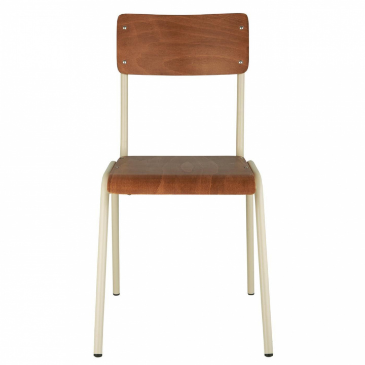 Schoolstoel \'Fanér\' Stapelbaar - Bruin/wit in de groep Meubels / Zitmeubels / Stoelen bij Reforma (2150-01)