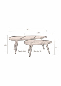 Salontafel \'Sham\' 2set - Natuur