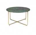 Salontafel \'Timpa\' Rond 70cm - Groene marmer/Goud