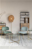 Salontafel \'Timpa\' Rond 70cm - Groene marmer/Goud