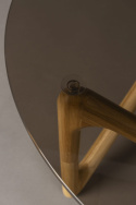 Salontafel \'Naia\' Rond 80cm - Natuurlijk/Glas