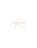 Salontafel \'Naia\' Rond 80cm - Natuurlijk/Glas