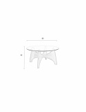 Salontafel \'Kobe\' Rond 80cm - Natuurlijk/Glas