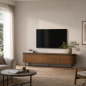 Tv-meubel \'Kärra\' 200x40cm - Walnoot/Zwart