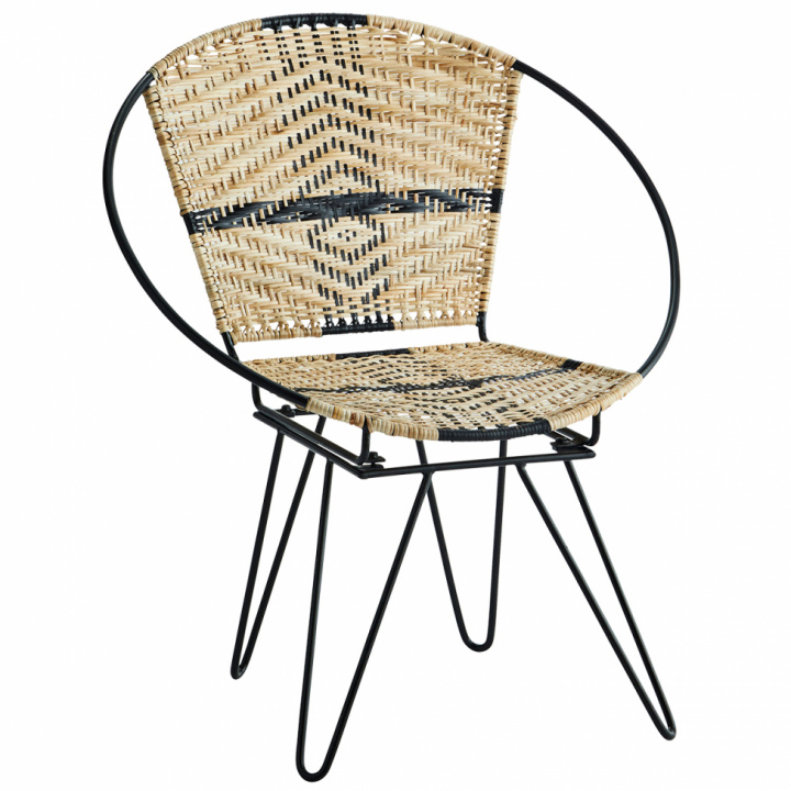 Loungestoel \'Iron\' - Zwart/natuur in de groep Meubels / Zitmeubels / Fauteuils bij Reforma (26072)