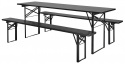 Tafel en banken \'Garden\' 220x60cm - Zwart