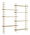 Wandplank \'Wooden shelves\' - Messing/natuur