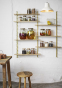 Wandplank \'Wooden shelves\' - Messing/natuur