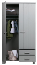 Kledingkast \'Dennis\' met lades - Betongrijs