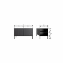 TV-meubel ‘New Gravure’ 100 cm - Eiken/Zwart