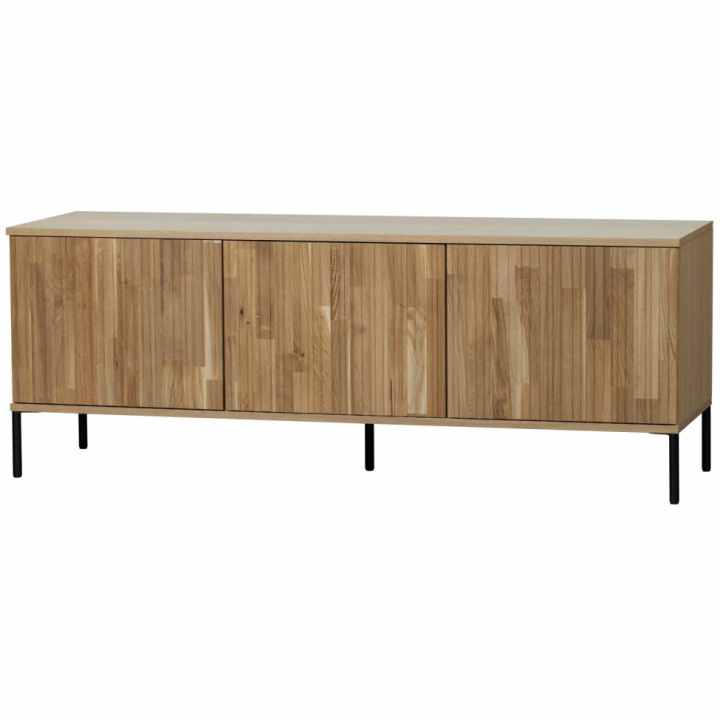 TV-meubel ‘New Gravure’ 150 cm - Eiken/Zwart in de groep Meubels / Planken & opslag / TV-Meubels bij Reforma (373473-B)