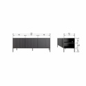 TV-meubel ‘New Gravure’ 150 cm - Donkerbruin/Zwart