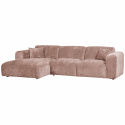 Bank ‘Cloud’ 3-zits chaise longue links - Bruin-grijs/Roze