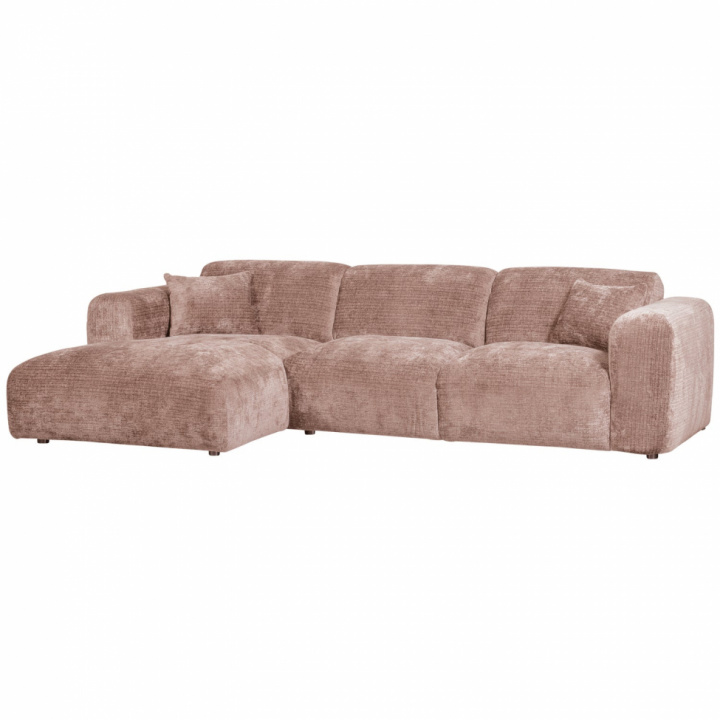 Bank ‘Cloud’ 3-zits chaise longue links - Bruin-grijs/Roze in de groep Meubels / Banken / 3-zits banken bij Reforma (375072-T)