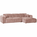 Bank ‘Cloud’ 3-zits chaise longue rechts - Bruin-grijs/Roze