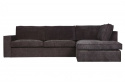 Hoekbank \'Thomas\' - Ribbel Donkergrijs
