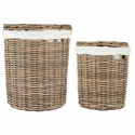 Wasmand 2-pack \'Rattan\' - Natuur