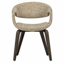 Eetstoel ‘Yossi’ - Beige/Donkerbruin