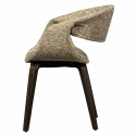 Eetstoel ‘Yossi’ - Beige/Donkerbruin