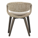 Eetstoel ‘Yossi’ - Beige/Donkerbruin