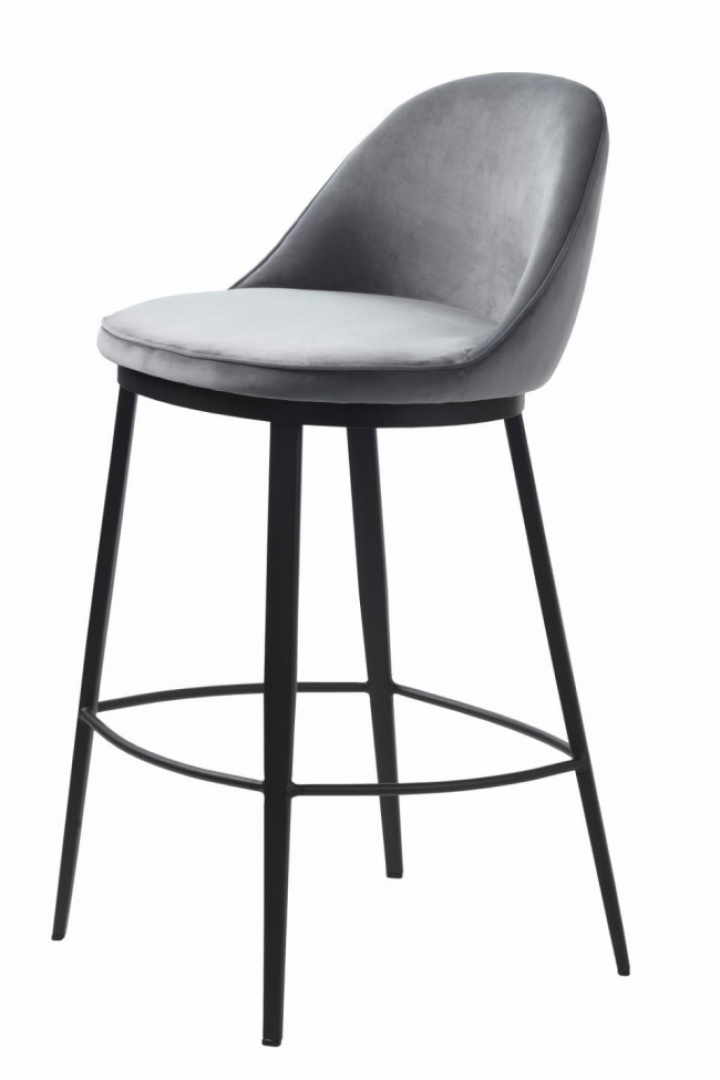 Barkruk \'Lyon\' - Grijs fluweel in de groep Meubels / Zitmeubels / Barkrukken bij Reforma (41270012)