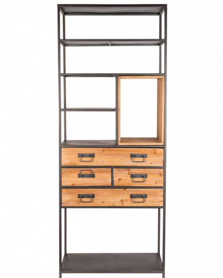 Plank \'Samuel\' - Natuur/Zwart in de groep Meubels / Planken & opslag / Boekenkasten bij Reforma (4200014)