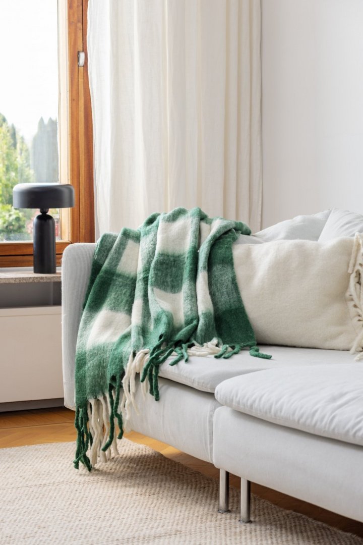 Plaid \'Phoebe\' 130x170cm - Groen in de groep Inrichting / Textiel / Plaids & dekens bij Reforma (4224615675064)