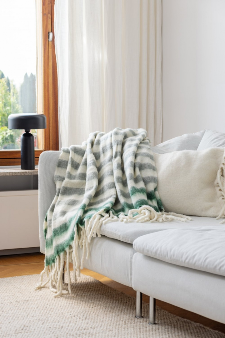 Plaid \'Monica\' 130x170cm - Groen in de groep Inrichting / Textiel / Plaids & dekens bij Reforma (4224615676023)