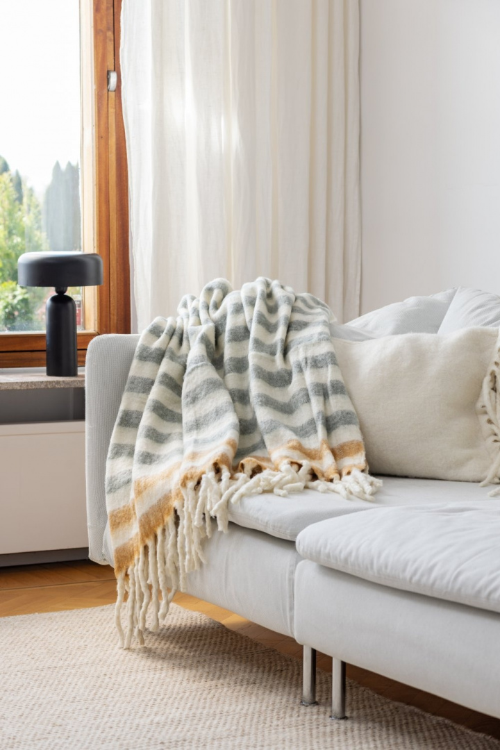 Plaid \'Monica\' 130x170cm - Geel in de groep Inrichting / Textiel / Plaids & dekens bij Reforma (4224615676030)