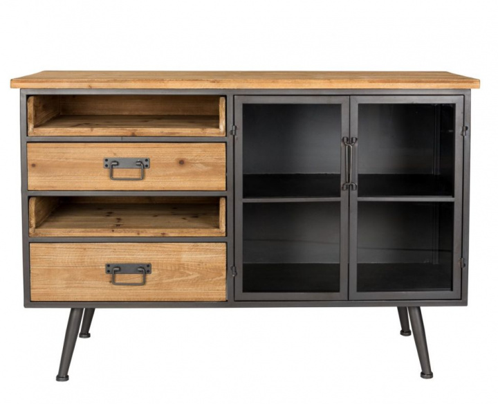 Bijzettafel \'Damian\' - Zwart/Natuurlijk in de groep Meubels / Planken & opslag / Sideboards bij Reforma (4300012)