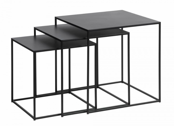 Salontafel \'Norraby\' 3 delen - Zwart in de groep Meubels / Tafels / Salontafels bij Reforma (44540600)