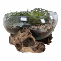 Decoratie \'Waterdrop\' 26x20cm - Hout/Glas