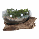 Decoratie \'Waterdrop\' 26x20cm - Hout/Glas
