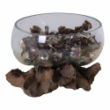 Decoratie \'Waterdrop\' 15x15cm - Hout/Glas