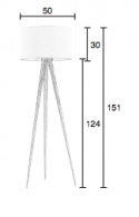 Vloerlamp \'Tripod\' - Hout en wit