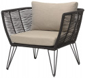 Loungestoel \'Mundo\' - Zwart/Beige