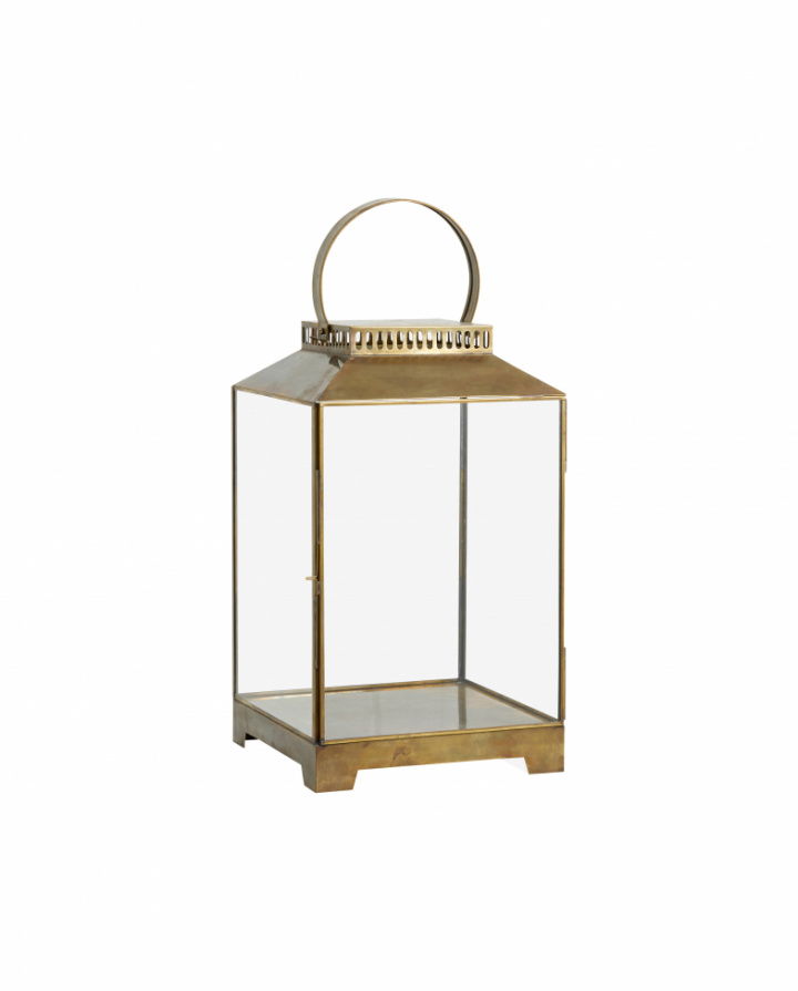 Lantaarn \'Bitra\' L - Messing/Glas in de groep Inrichting / Decoratie / Kaarsenhouders & Lantaarns bij Reforma (5916)