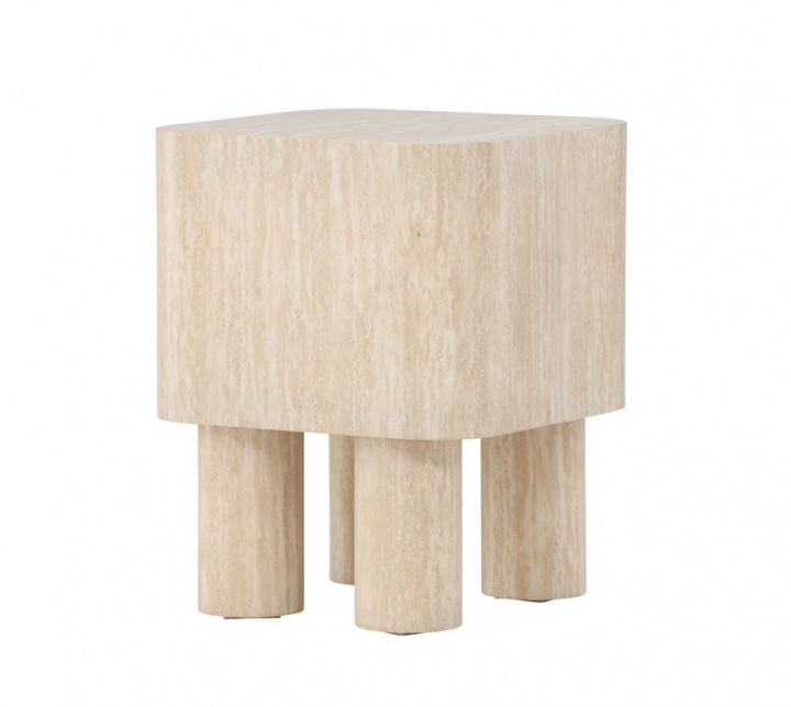 Bijzettafel \'Tusa\' 40x40cm - Beige in de groep Meubels / Tafels / Bijzettafels bij Reforma (61593-102)