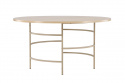 Eettafel \'Copenhagen\' 140x74cm - Witgepigmenteerd/Goud
