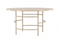 Eettafel \'Copenhagen\' 140x74cm - Witgepigmenteerd/Goud