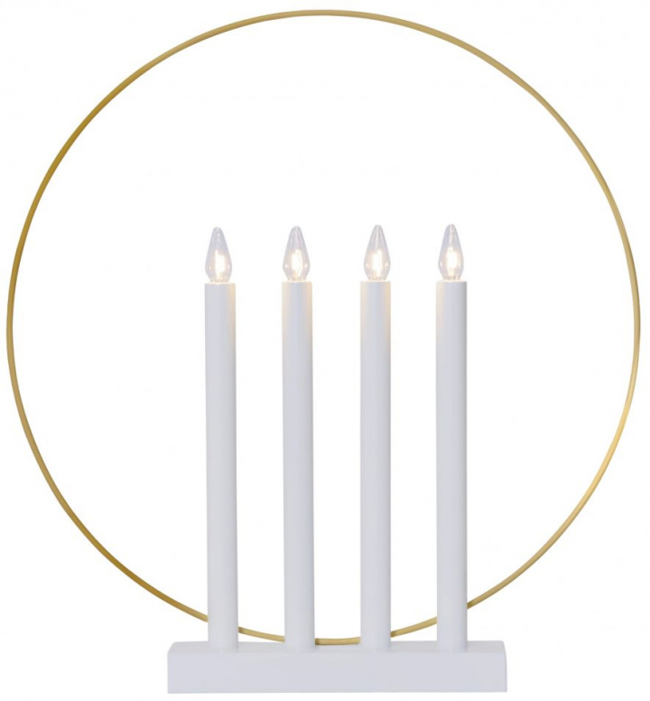 Adventskandelaar \'Glory\' - Wit/Goud in de groep Verlichting / Lampen / Kerstverlichting bij Reforma (644-61)